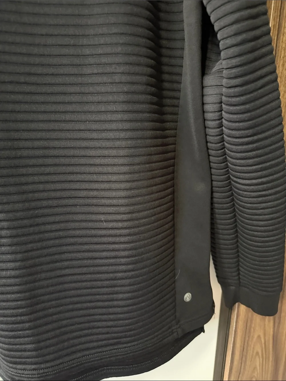 Apana Black Ribbed Pullover Hoodie - Picture 4 of 4